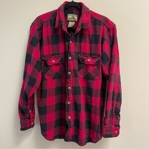 Vintage Field & Stream Men’s Red and Black Plaid Buffalo plaid Flannel Shirt XXL
